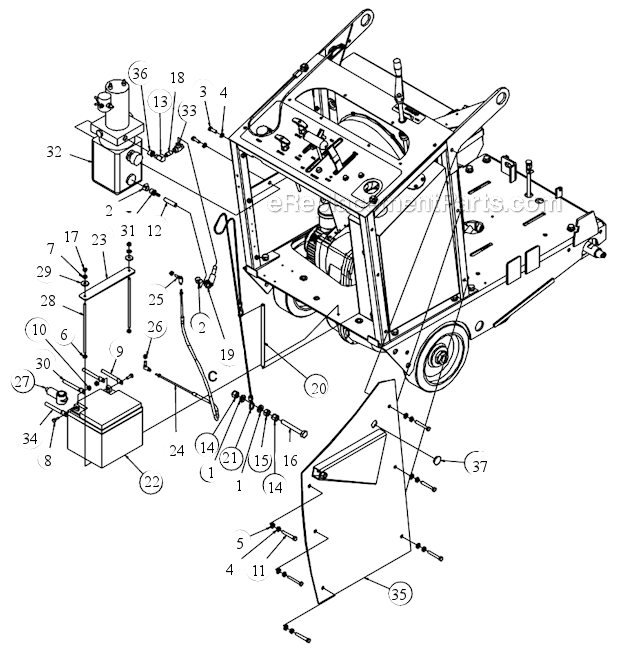 Page J Diagram and Parts List for MK-4030KB  MK Diamond Concrete Saw